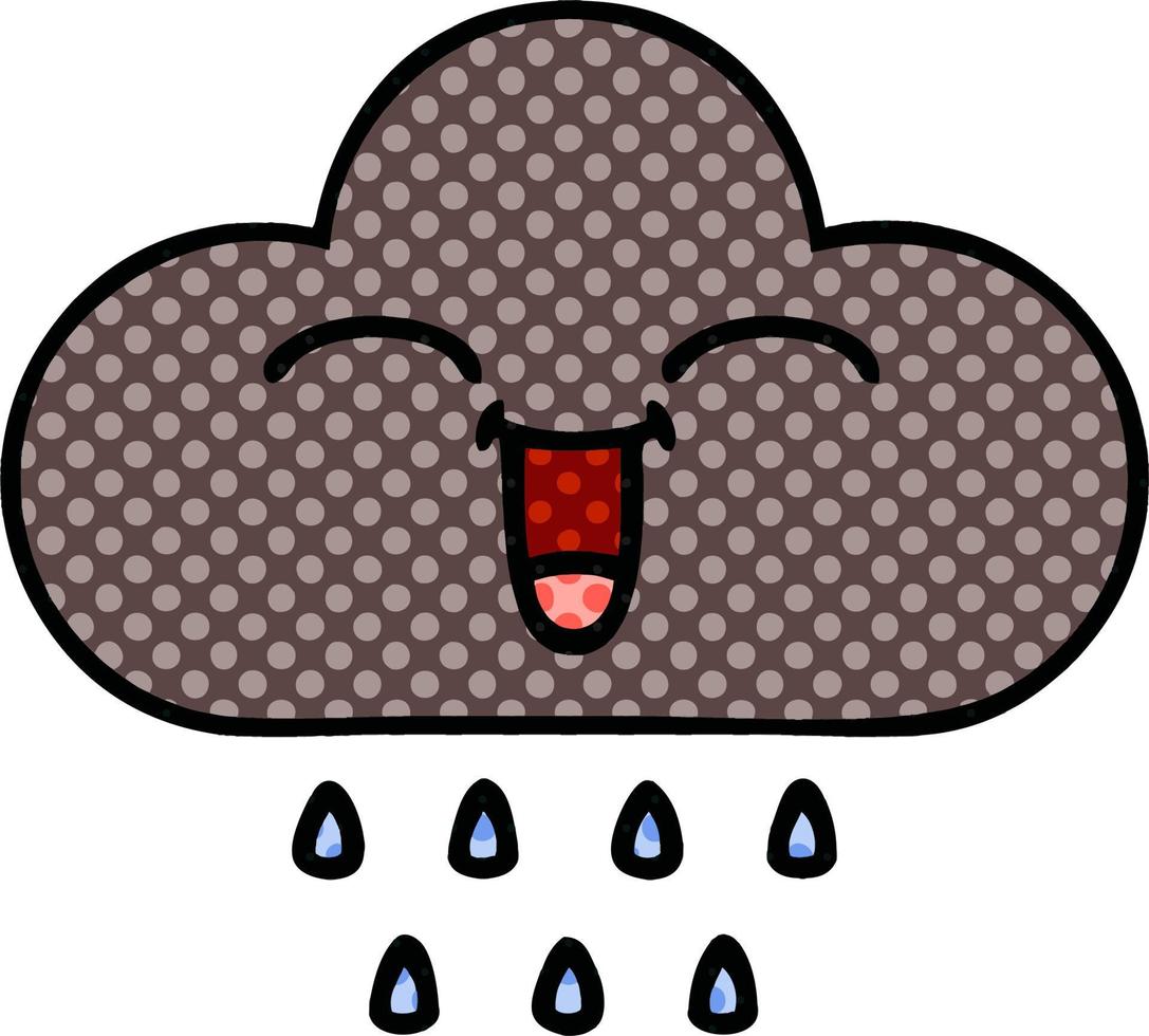 comic book style cartoon storm rain cloud vector