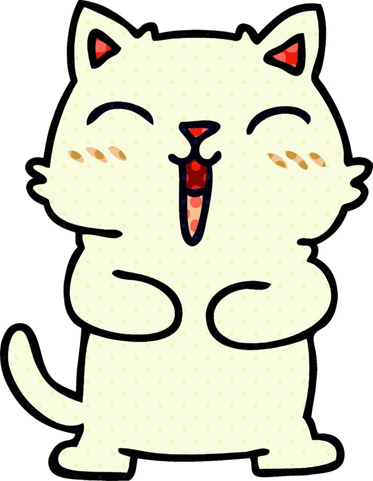 quirky comic book style cartoon cat vector