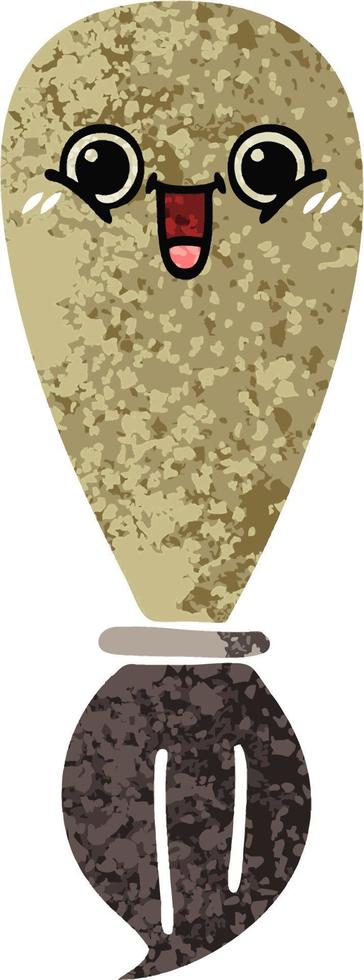 retro illustration style cartoon paint brush vector
