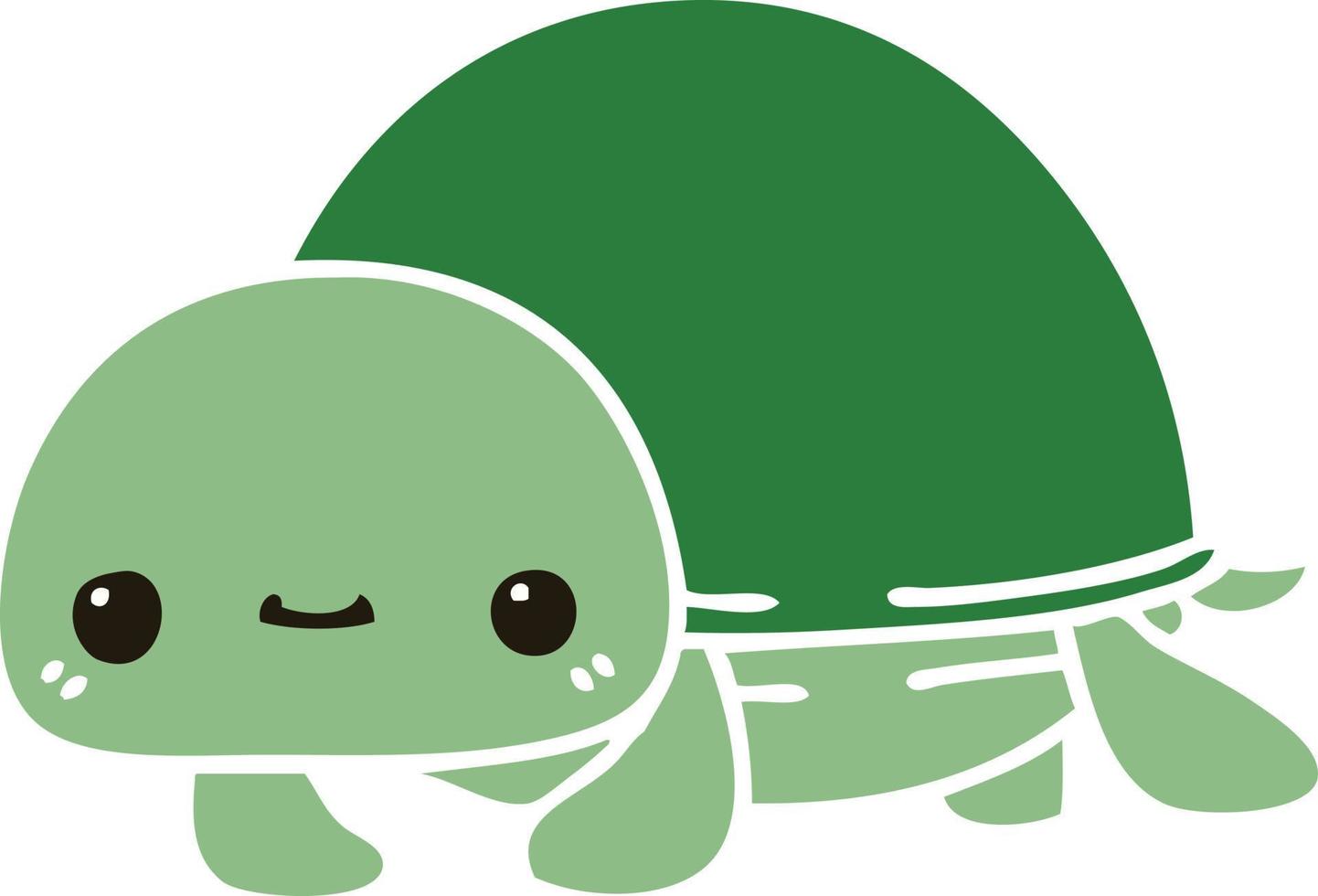 quirky hand drawn cartoon turtle vector