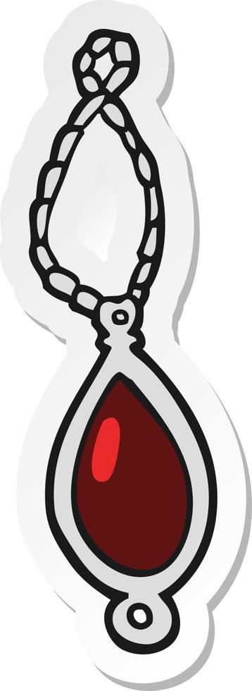 sticker of a cartoon red pendant vector