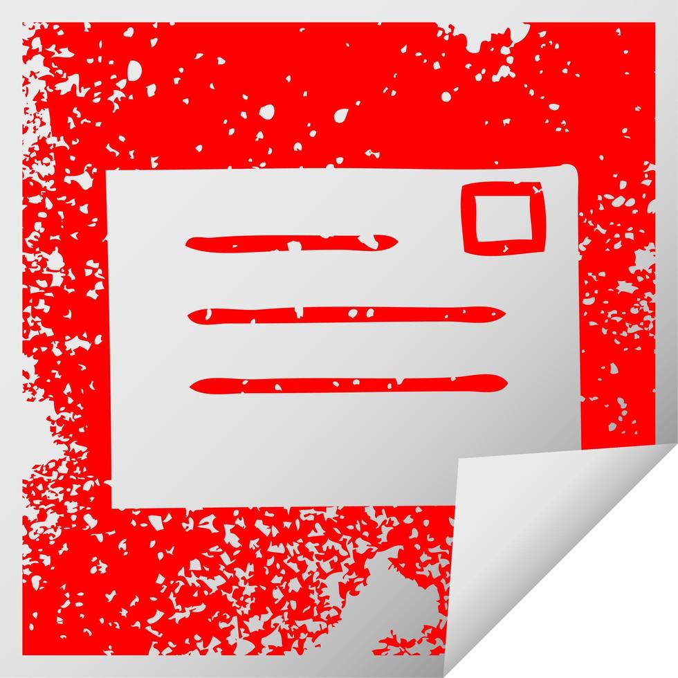 distressed square peeling sticker symbol letter vector