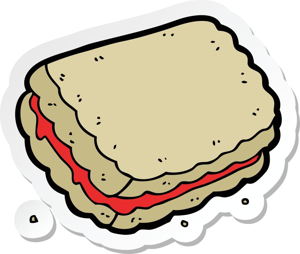 sticker of a cartoon biscuit vector