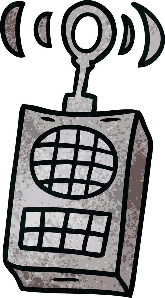 textured cartoon doodle of a walkie talkie vector