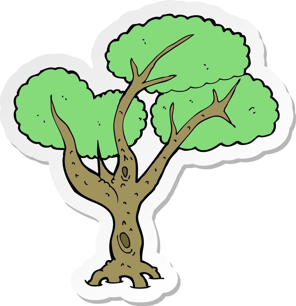 sticker of a cartoon tree vector