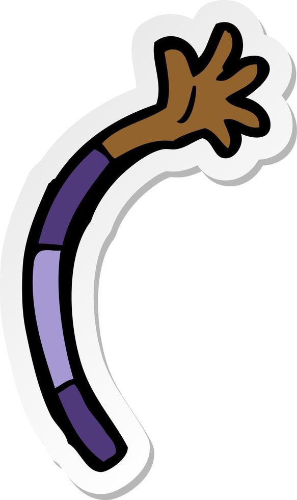 sticker of a cartoon arm vector