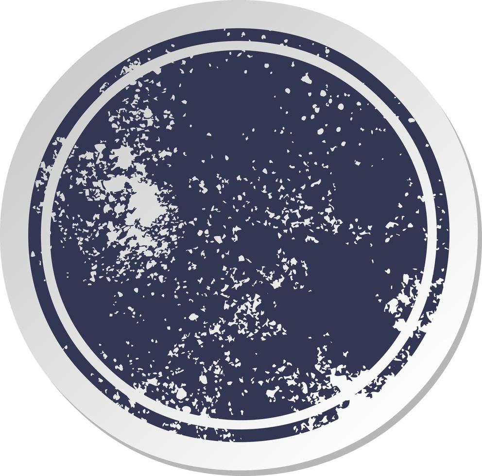 distressed old sticker of a full moon vector