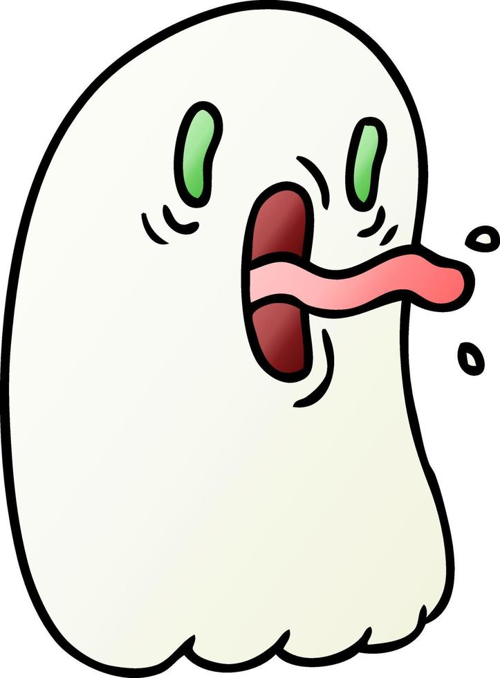 gradient cartoon of kawaii scary ghost vector