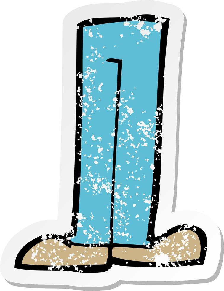 retro distressed sticker of a cartoon legs vector