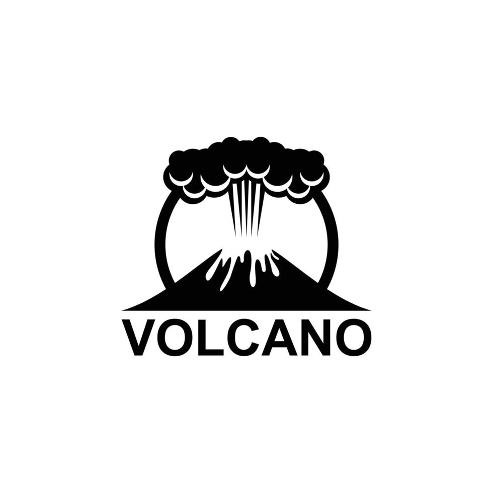 logotipo de la montaña del volcán. ilustración simple del logotipo del vector de la montaña del volcán