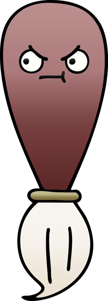 gradient shaded cartoon paint brush vector