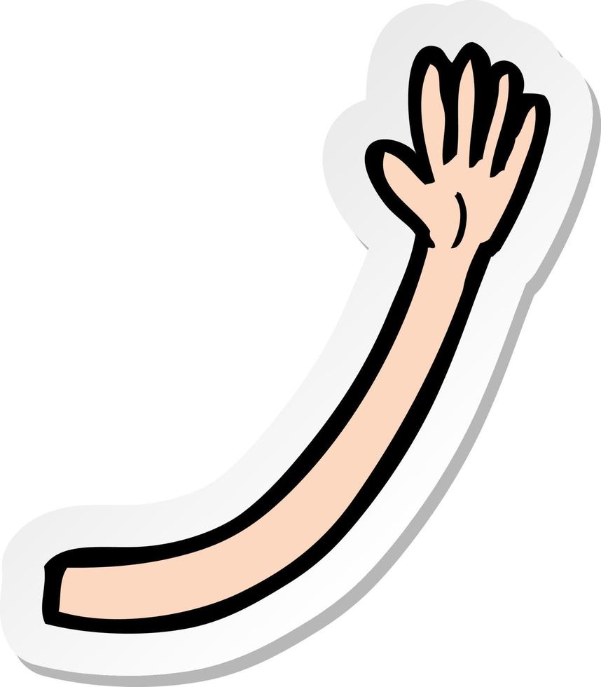 sticker of a cartoon arm vector