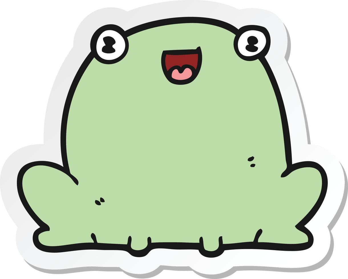 sticker of a cartoon frog vector