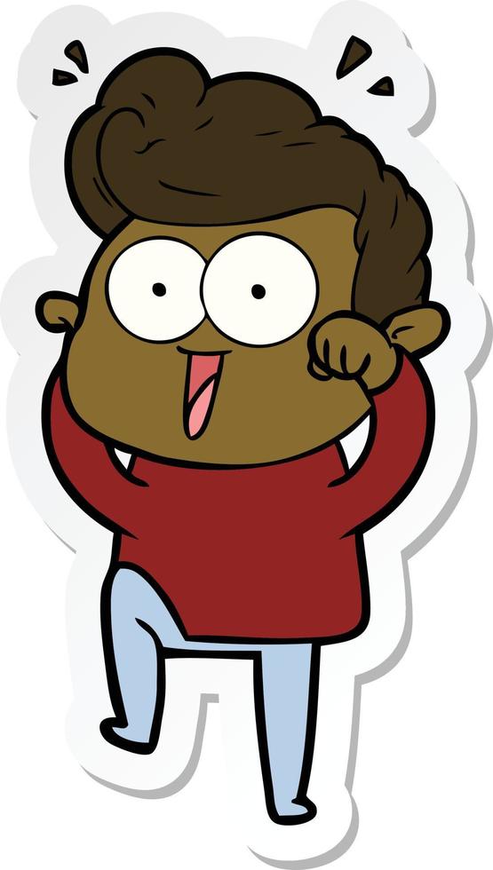 sticker of a cartoon man vector