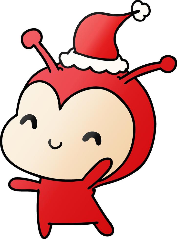 dibujos animados de gradiente de navidad de kawaii lady bug vector