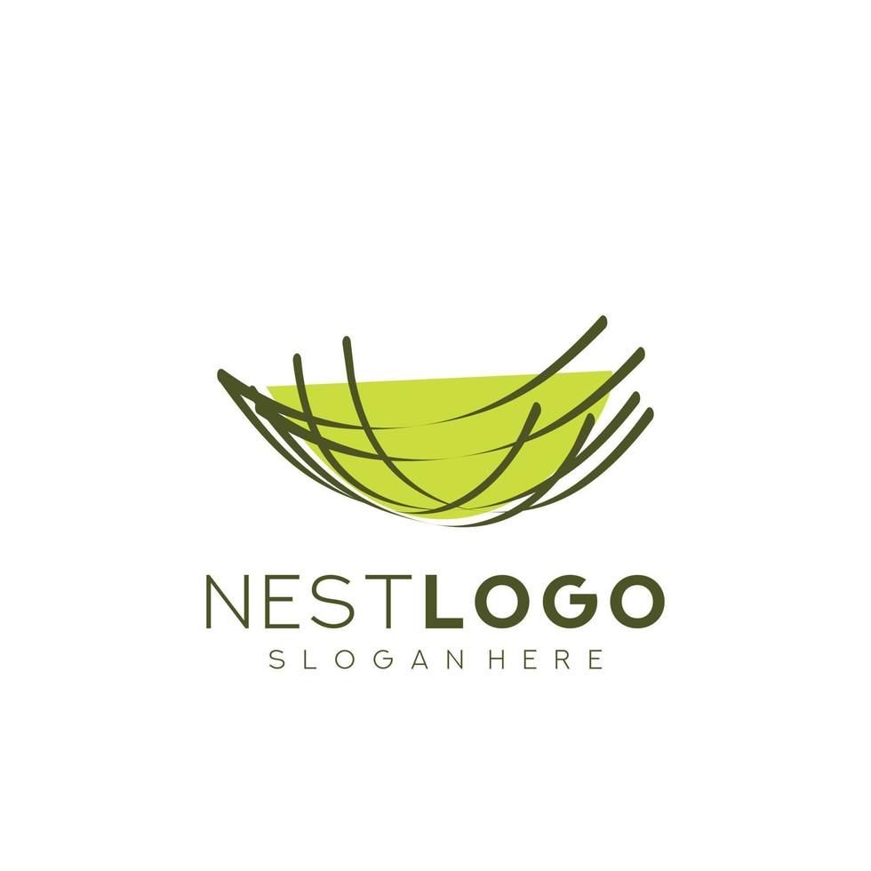 Ilustración de vector de plantilla de diseño de logotipo de nido de pájaro