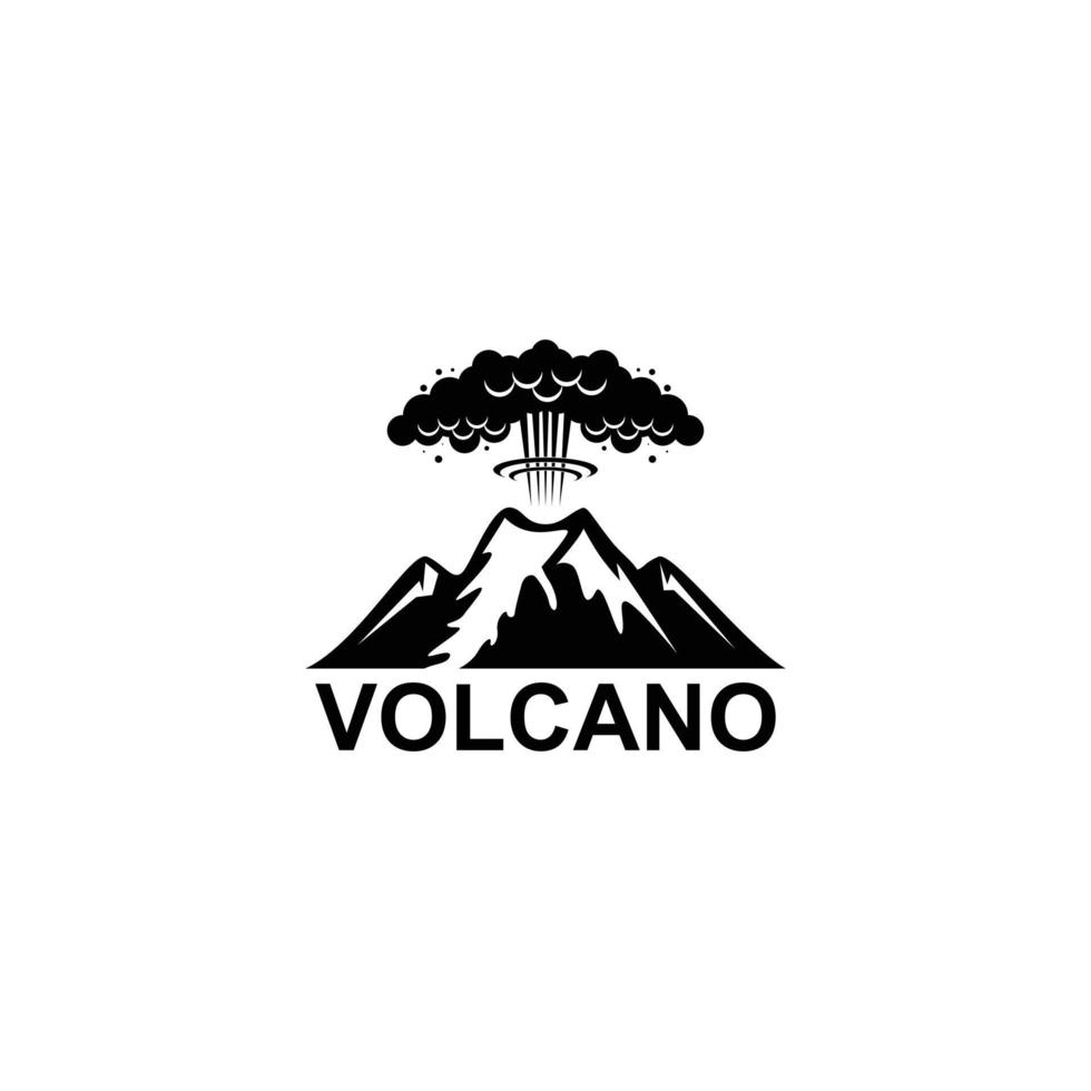 logotipo de la montaña del volcán. ilustración simple del logotipo del vector de la montaña del volcán