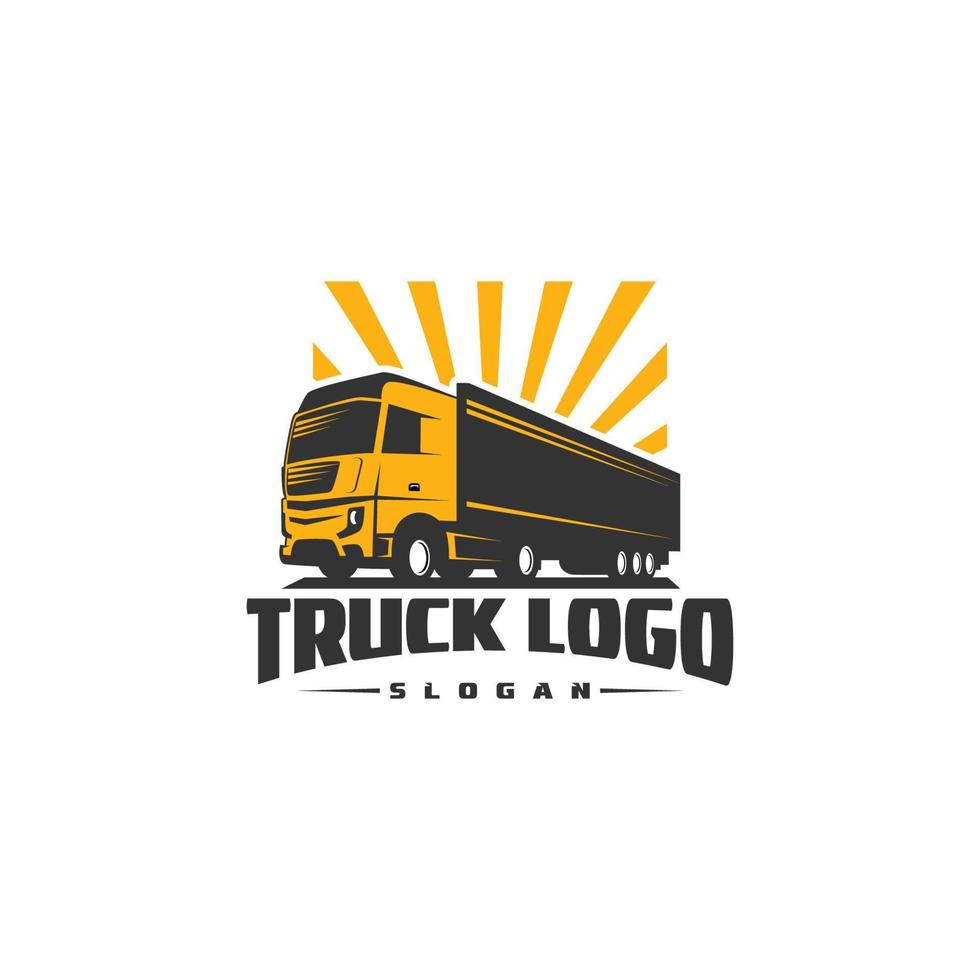 Truck silhouette abstract logo template vector illustration