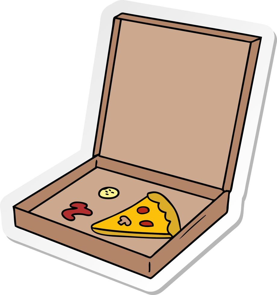 sticker cartoon doodle of a slice of pizza vector