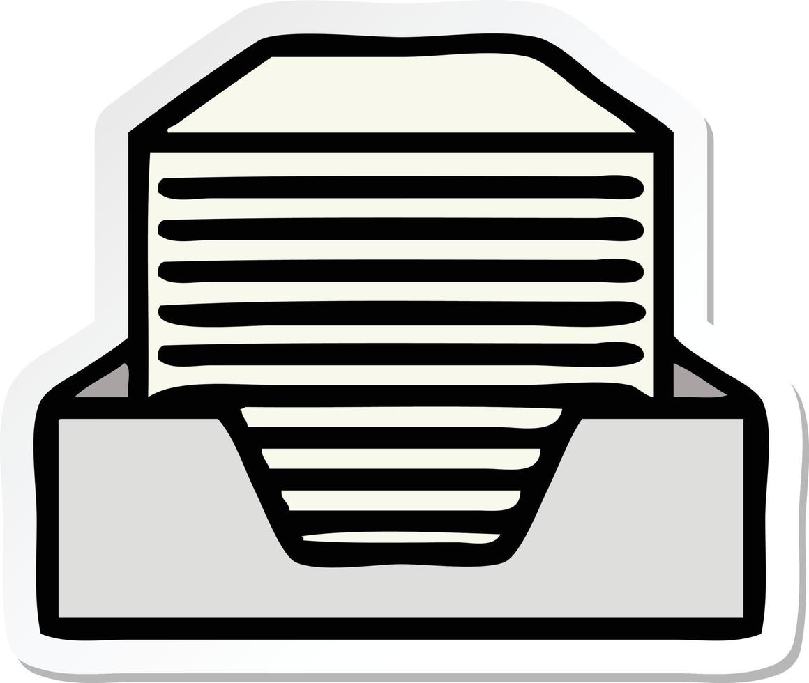 sticker of a cute cartoon stack of office papers vector