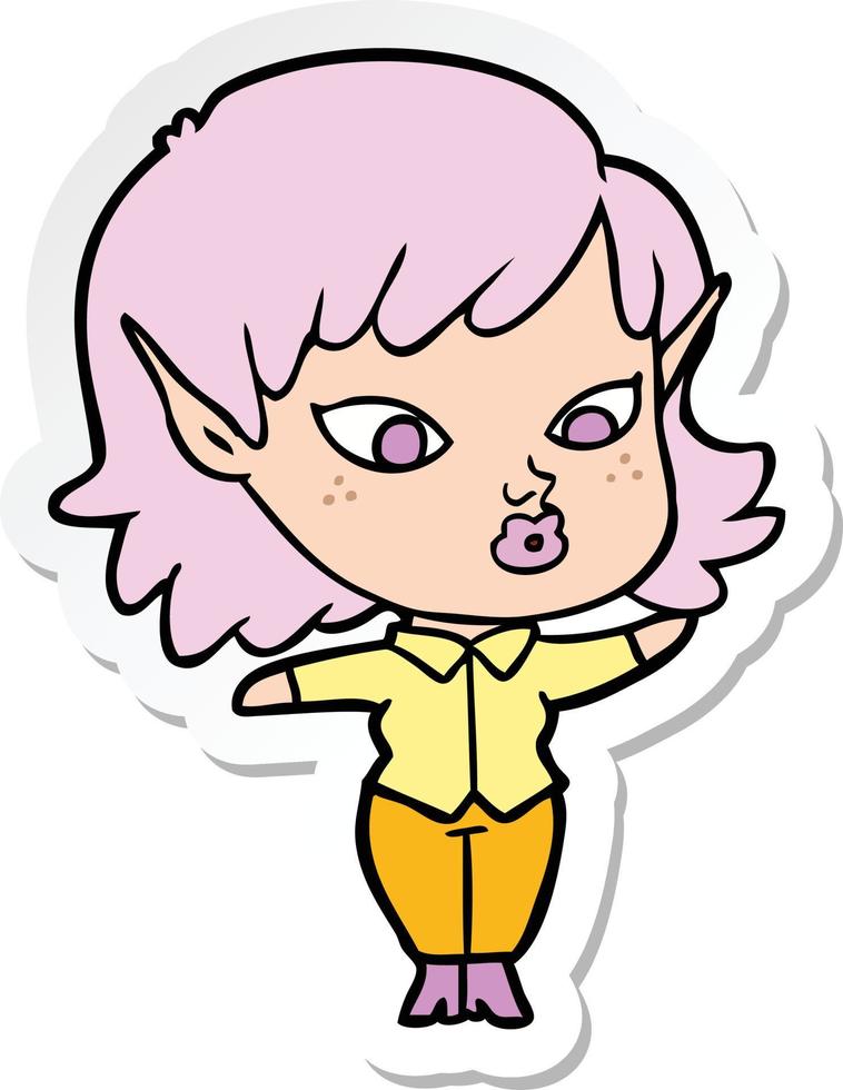 chica elfo de dibujos animados bonita vector