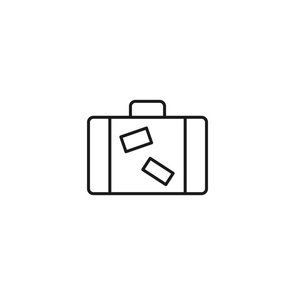 viajes, turismo, vacaciones, signo de vacaciones. símbolo vectorial minimalista dibujado con una delgada línea negra. trazo editable. icono de línea vectorial de equipaje vector