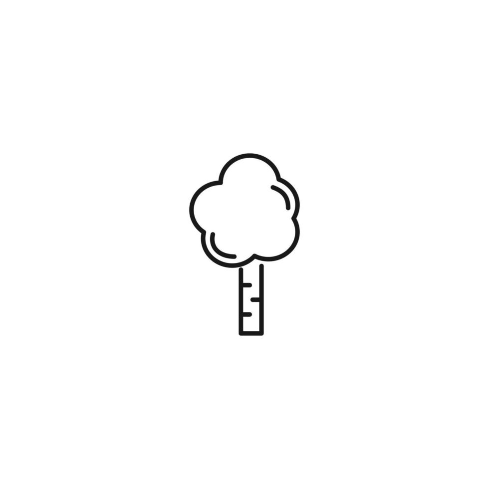 Outline monochrome symbol drawn in flat style with thin line. Editable stroke. Line icon of tree vector