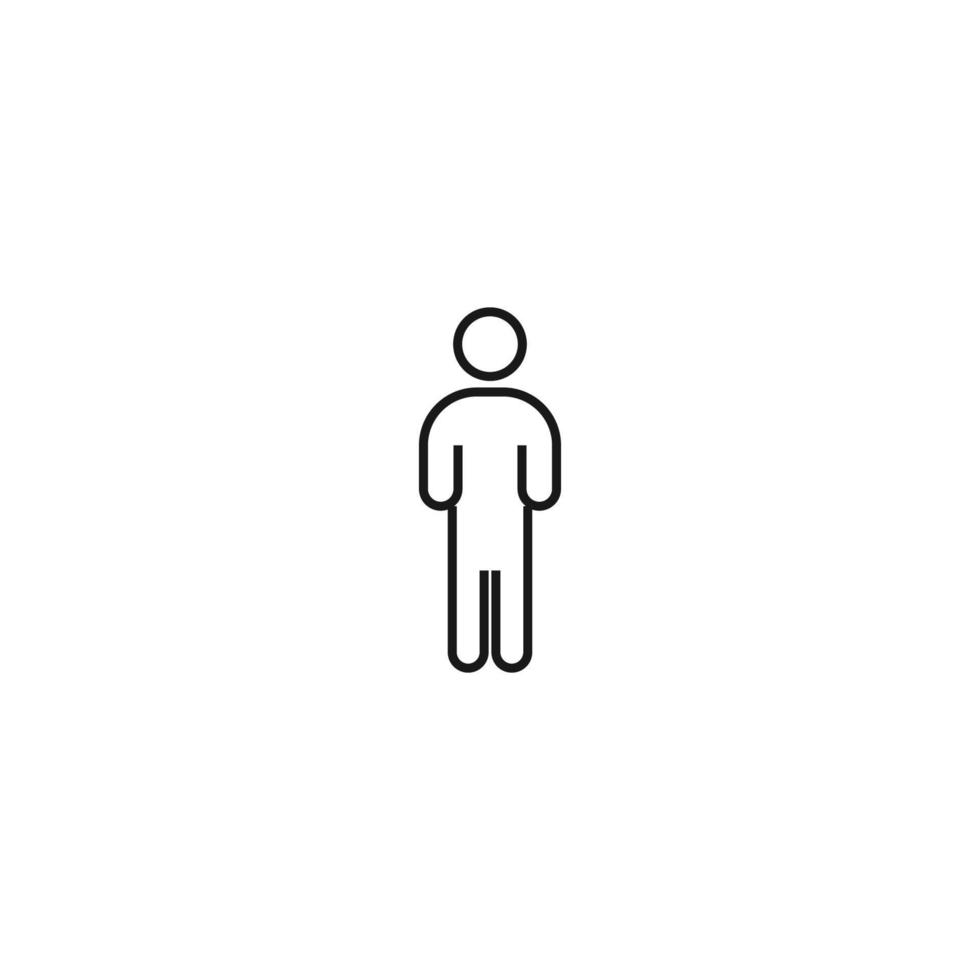 Outline monochrome symbol drawn in flat style with thin line. Editable stroke. Line icon of person vector