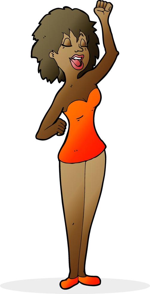 cartoon dancing woman vector