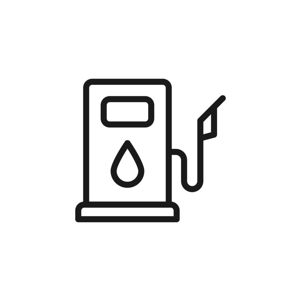 Road, transport, traffic sign. Vector symbol perfect for adverts, store, shops, books. Editable stroke. Line icon of gas station