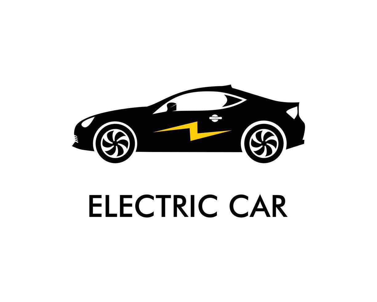 Electric car shilhouette vector