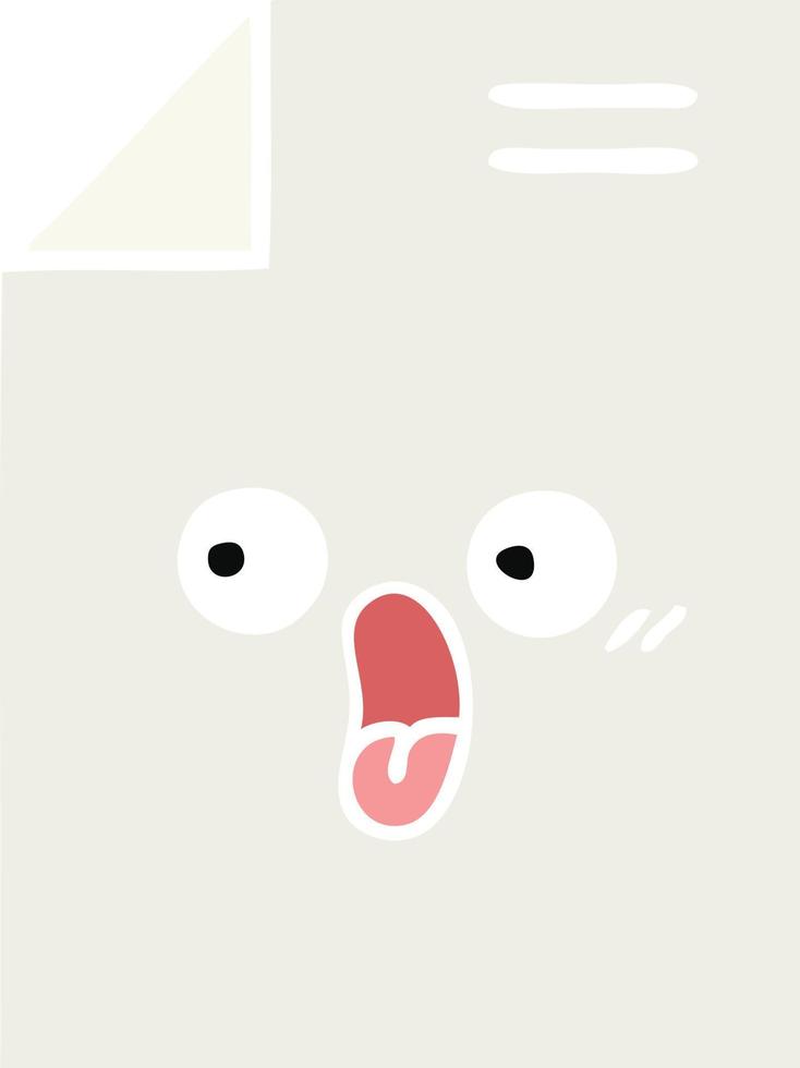 flat color retro cartoon sheet of paper vector