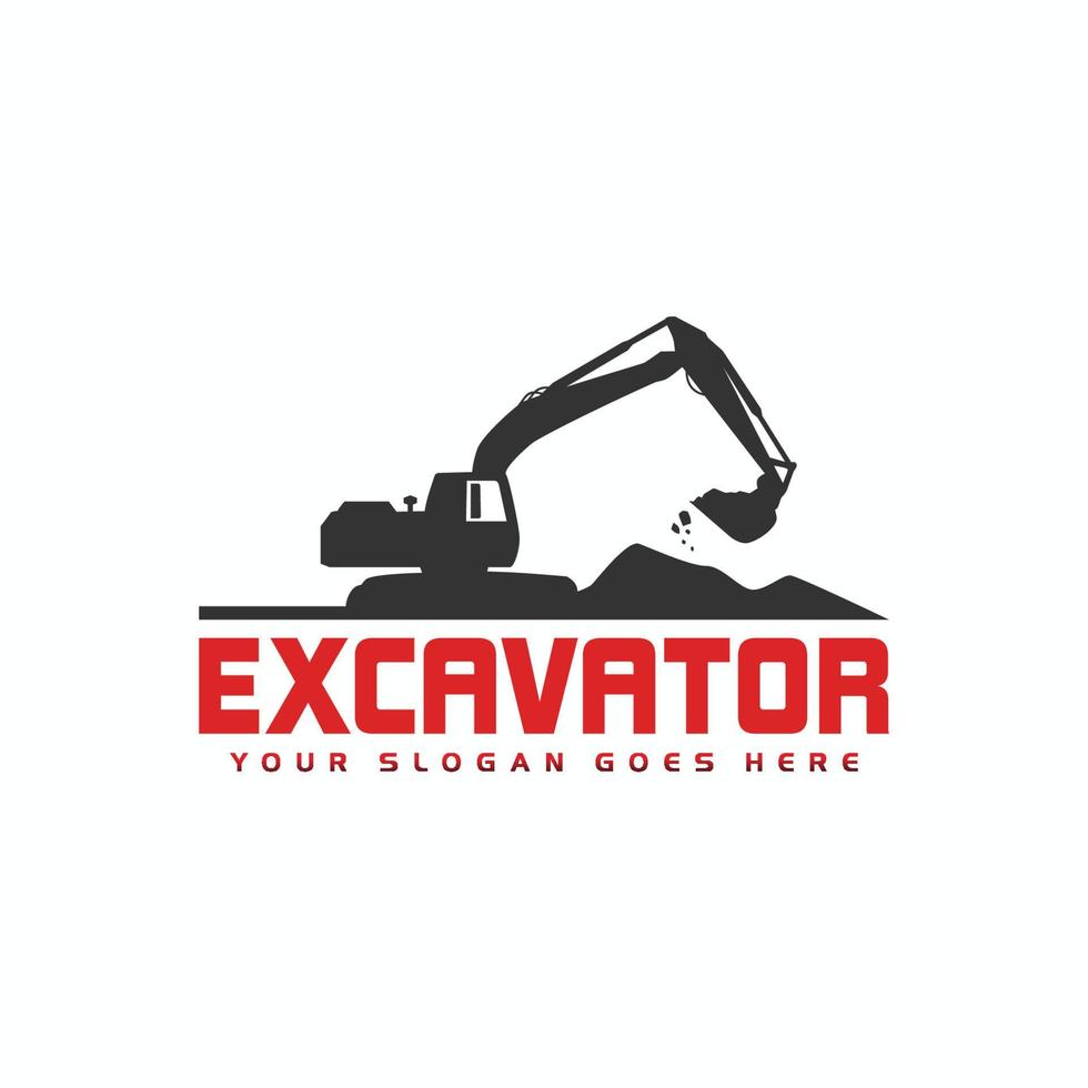 plantilla de logotipo de excavadora, equipo pesado para logotipo de construcción vector