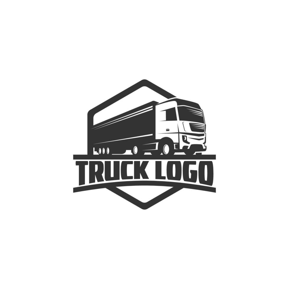 Ilustración de vector de plantilla de logotipo abstracto de silueta de camión