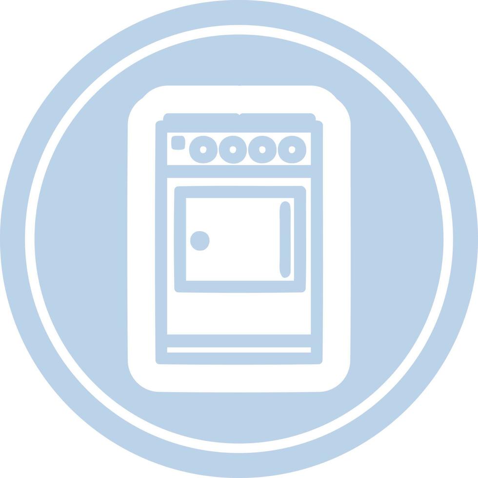 kitchen cooker circular icon vector