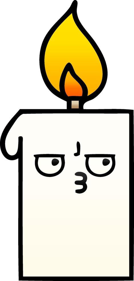 gradient shaded cartoon lit candle vector
