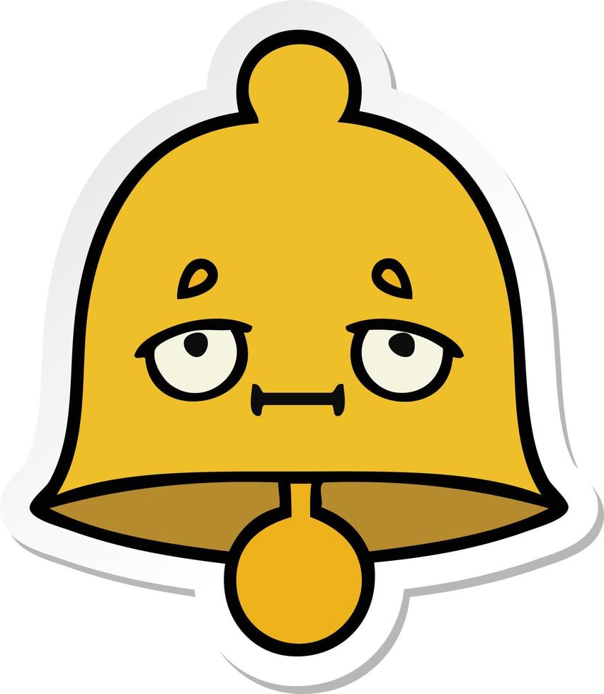 sticker of a cute cartoon bell vector