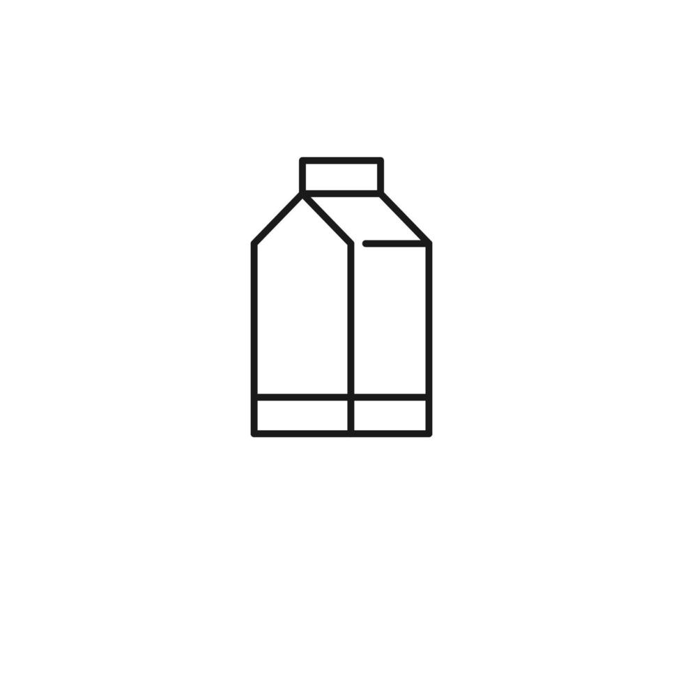 Food and nutrition concept. Minimalistic monochrome illustration drawn with black thin line. Editable stroke Vector icon of milk or juice carton