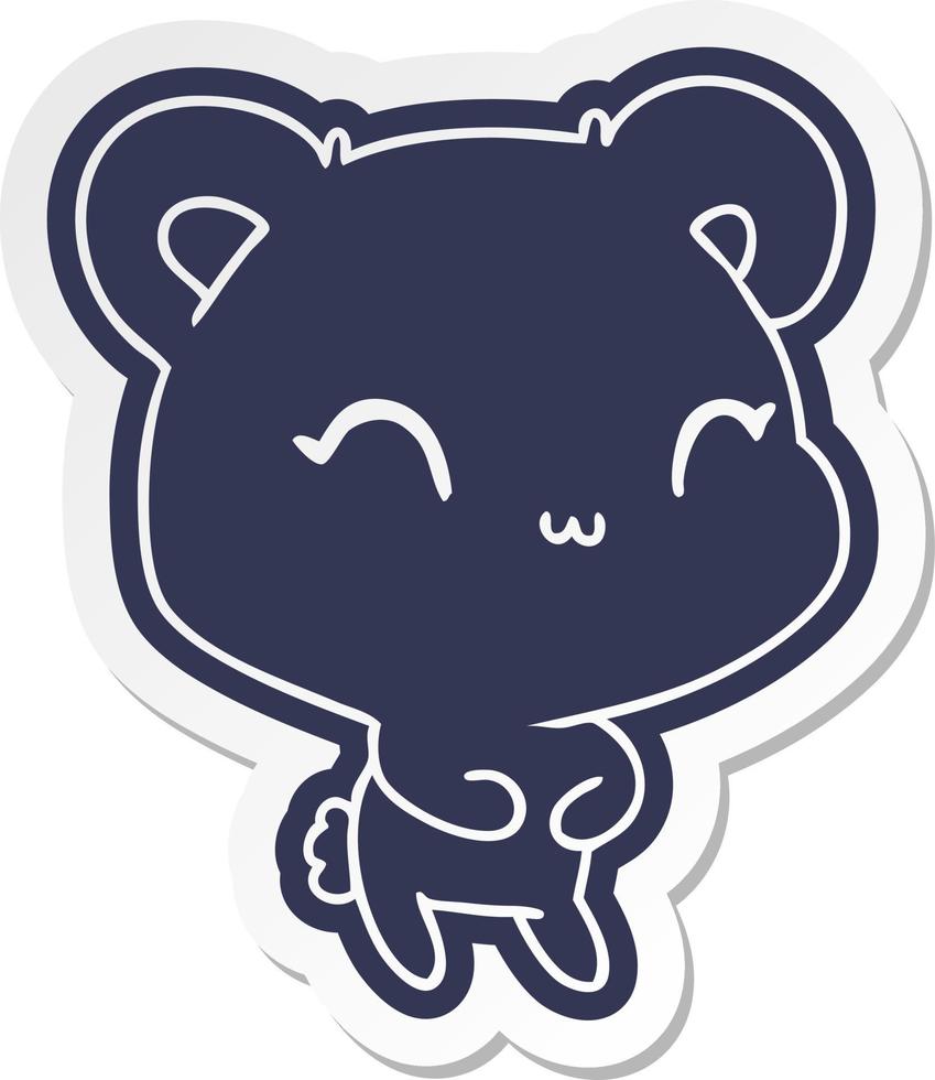 cartoon sticker kawaii cute teddy bear vector