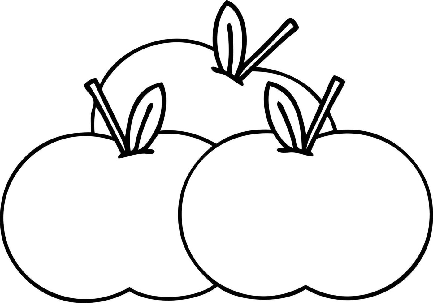 line drawing cartoon apples vector