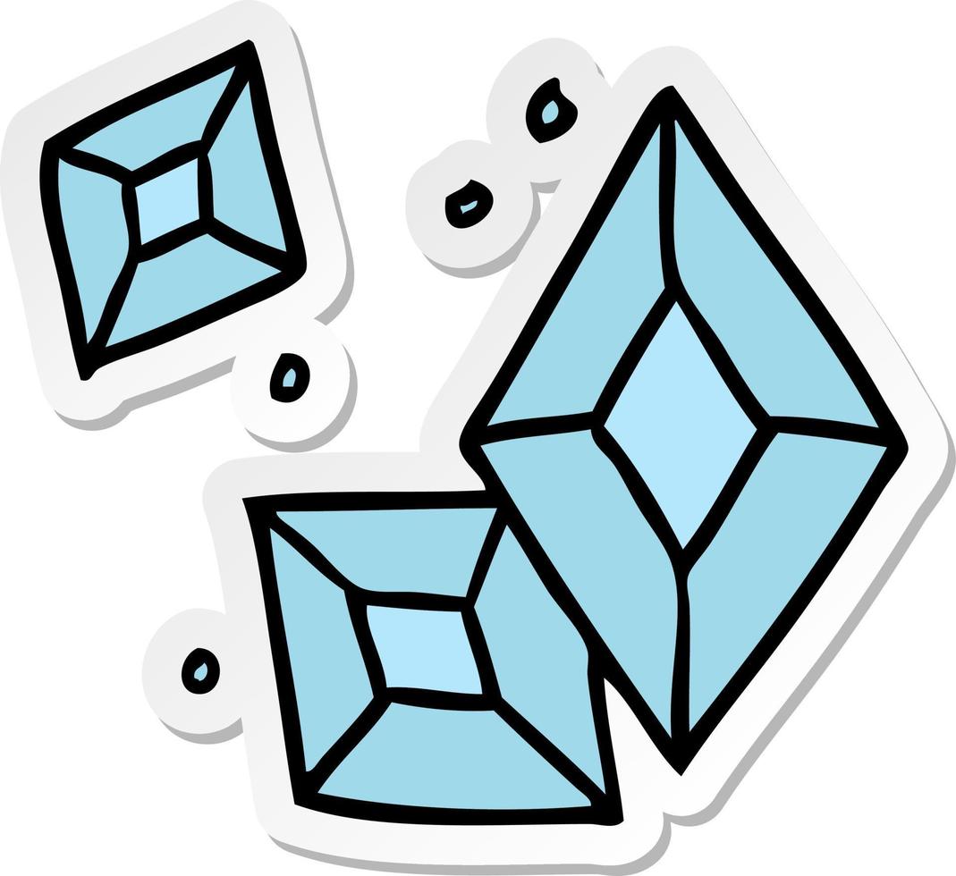 sticker cartoon doodle of some diamonds vector