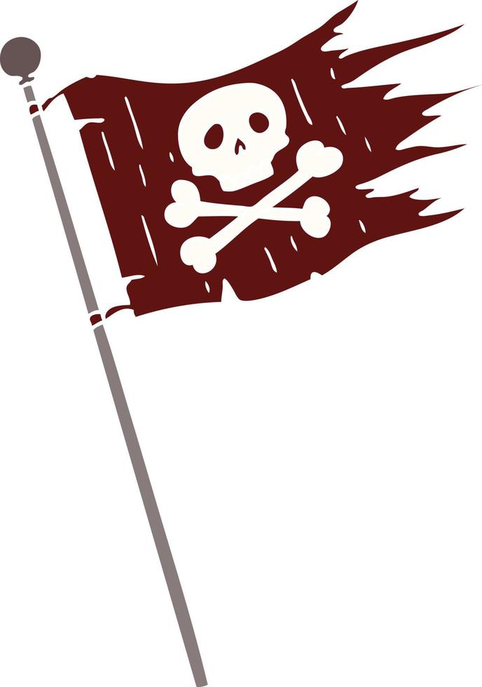 caricatura, garabato, de, un, piratas, bandera vector