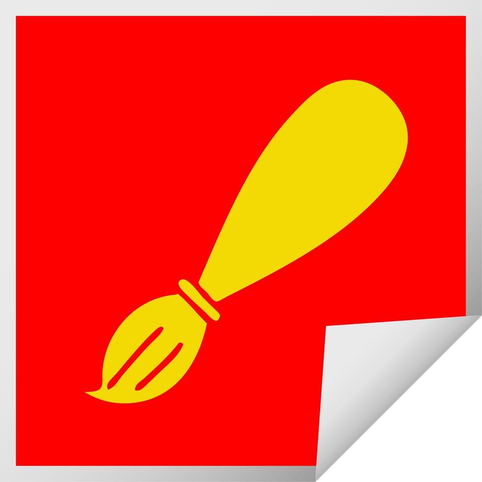square peeling sticker cartoon paint brush vector
