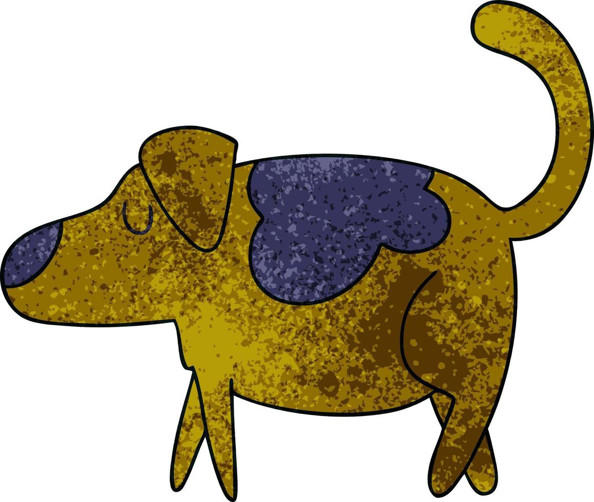 quirky hand drawn cartoon dog vector