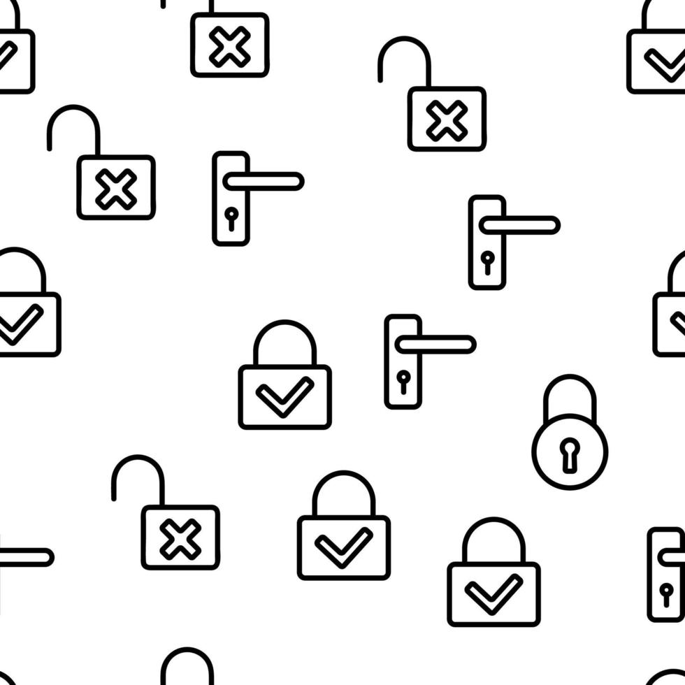 Type Locks Seamless Pattern Vector