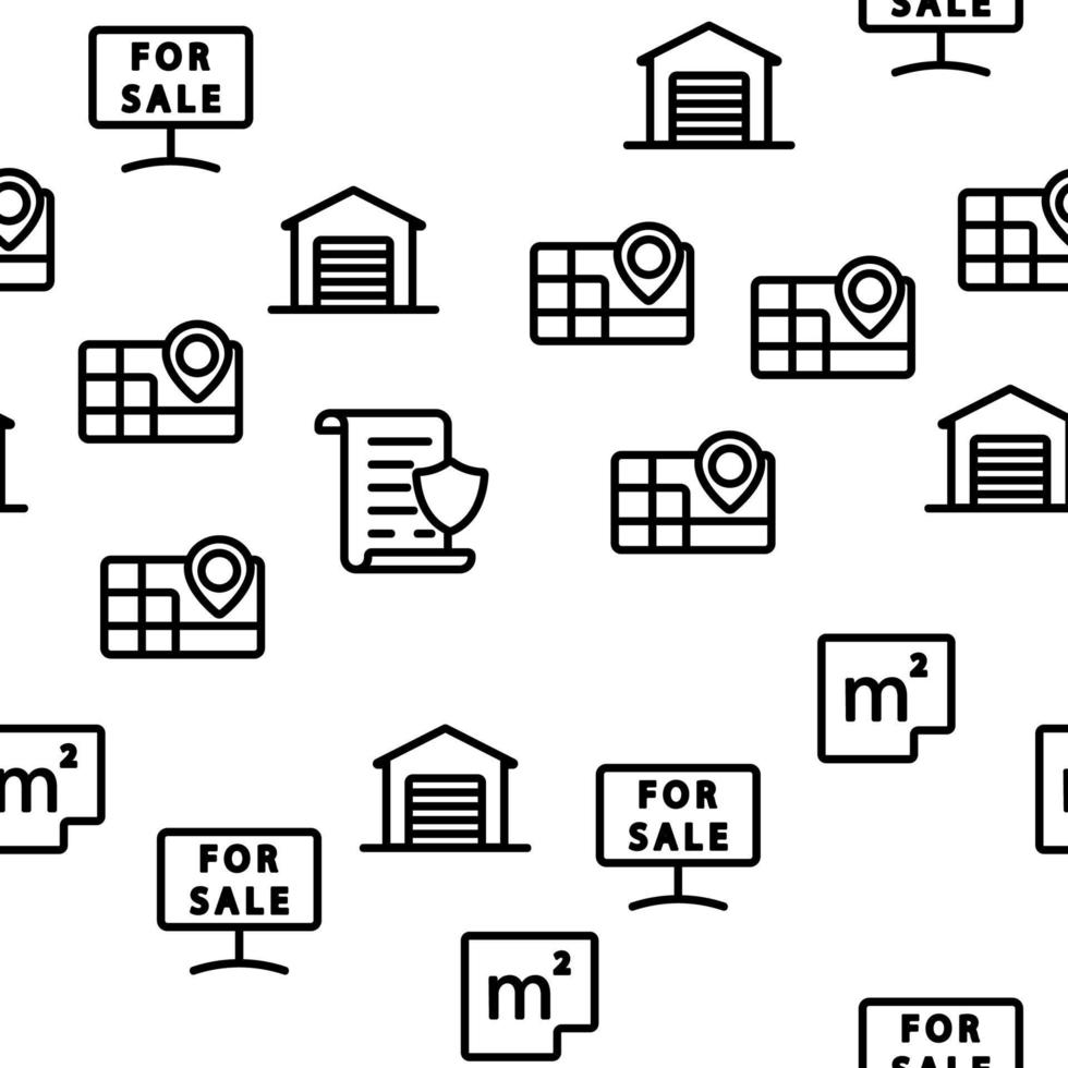 Real Estate Seamless Pattern Vector