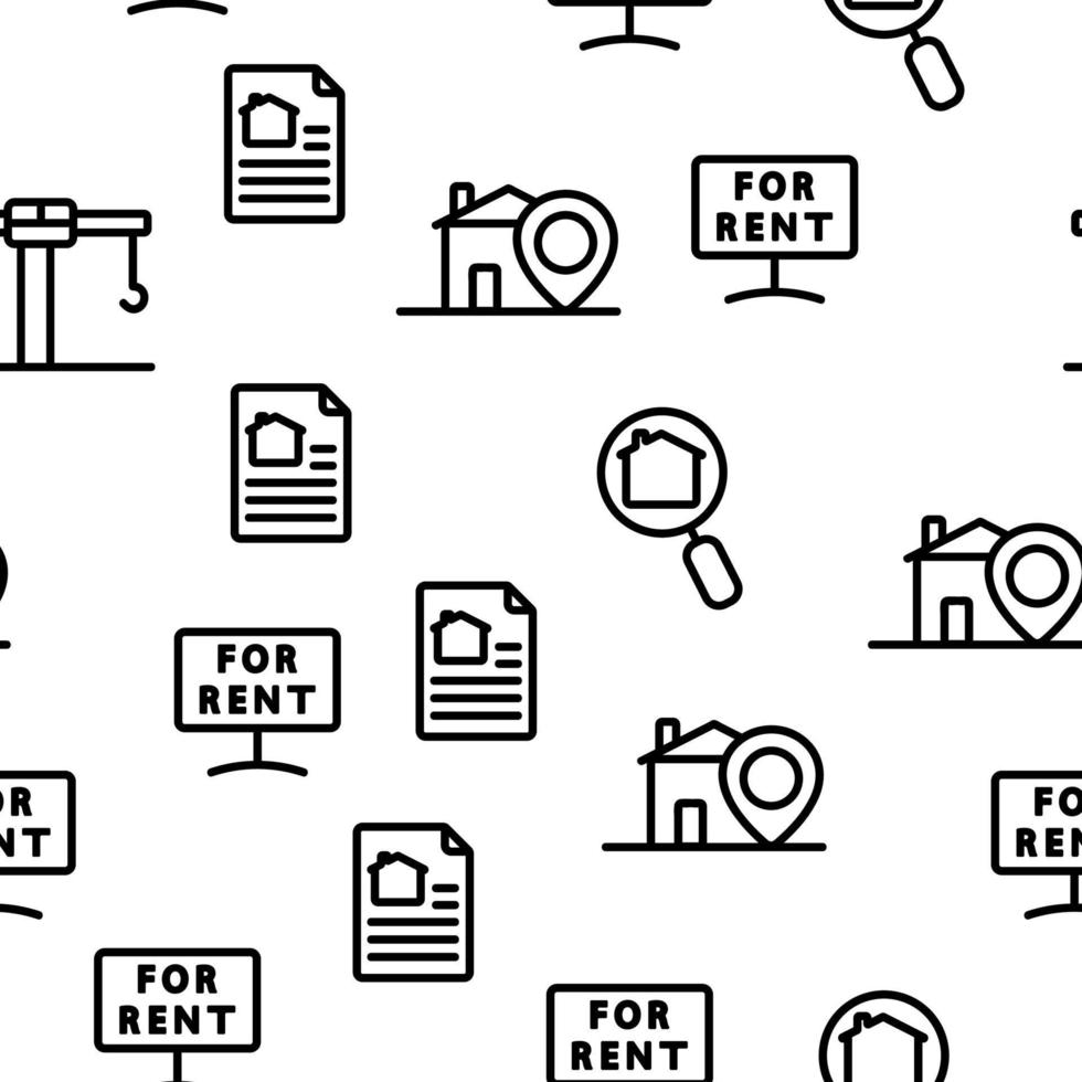 Real Estate Seamless Pattern Vector