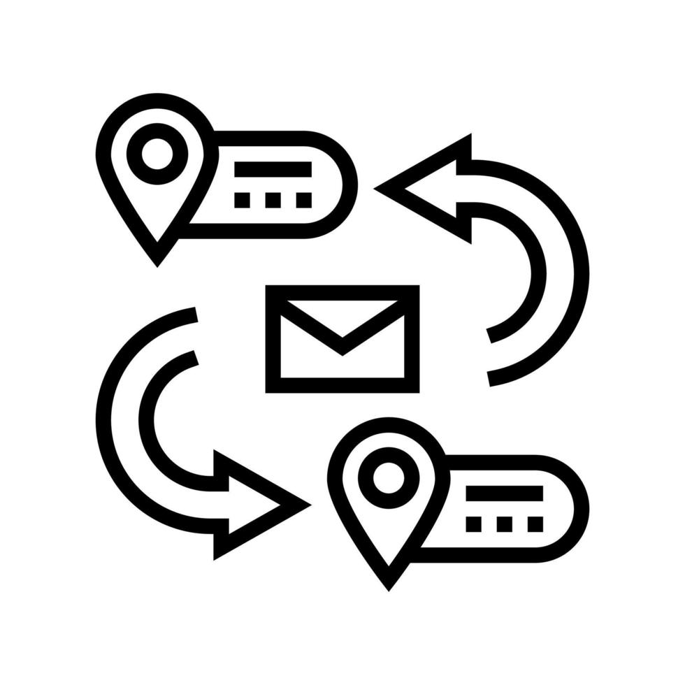 address for sending letter line icon vector illustration