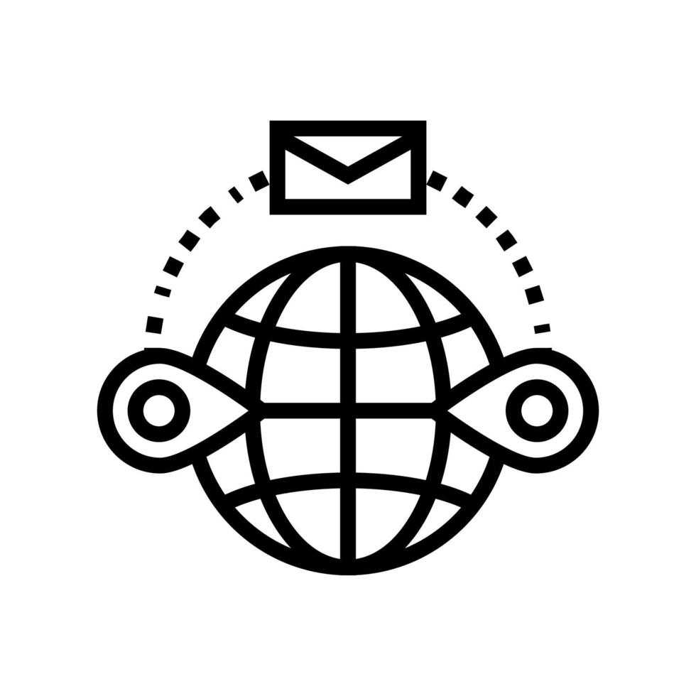 sending abroad line icon vector illustration