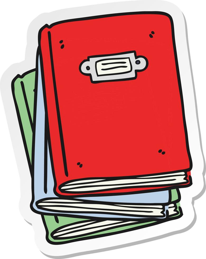 sticker of a cartoon book vector